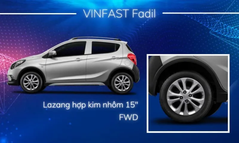Các loại mâm xe đẹp và ấn tượng – Mâm xe ô tô hợp kim nhôm của dòng xe VinFast Fadil, thể hiện tính thẩm mỹ cao