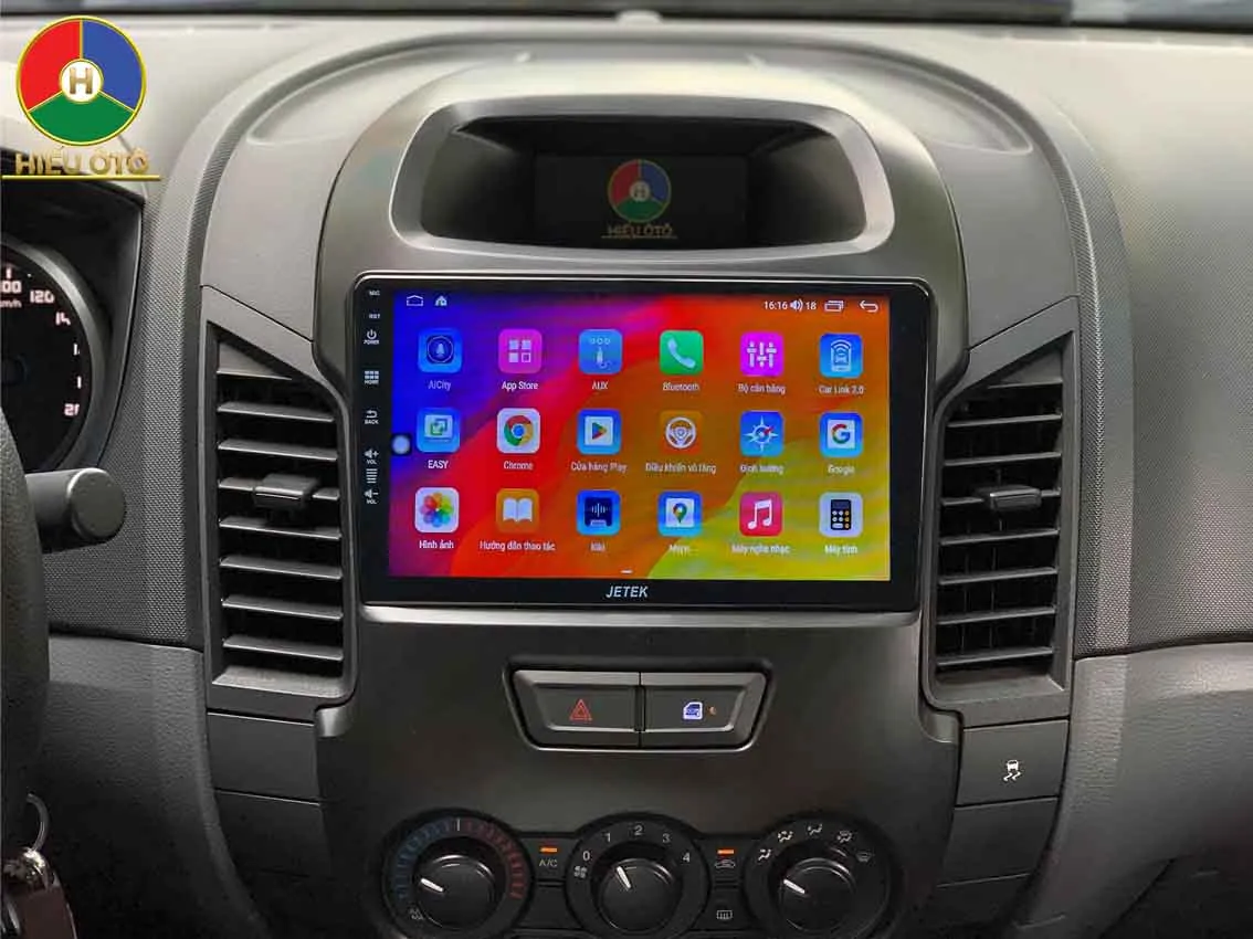 Màn hình Android Jetek trên Ford Ranger
