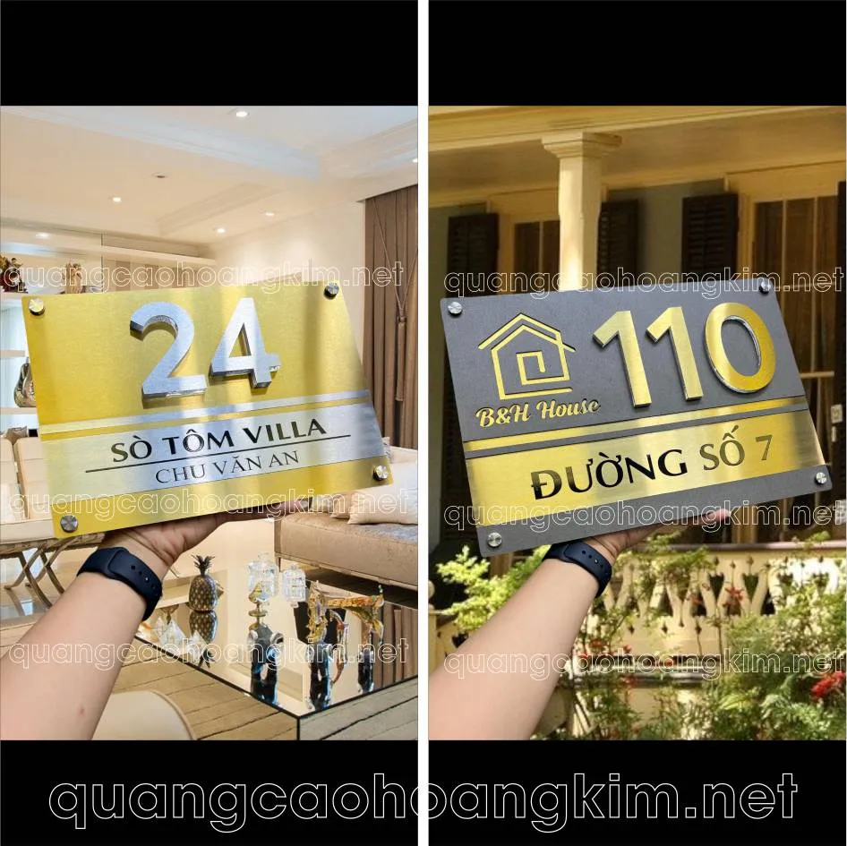 Một mẫu biển số nhà khác được làm trên nền chất liệu hiện đại, dễ dàng nhận diện