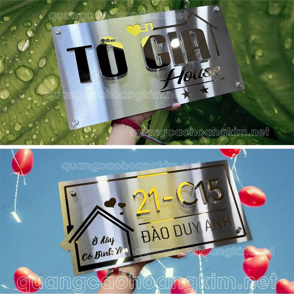 Biển số nhà được gắn trên cột hàng rào, dễ quan sát