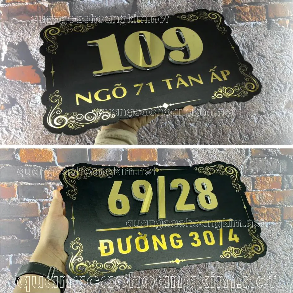 Biển số nhà in trên chất liệu mica trong suốt, tạo cảm giác nhẹ nhàng