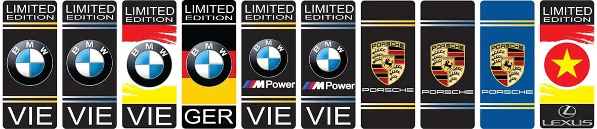 Mẫu cờ trang trí biển số xe ô tô hình 05