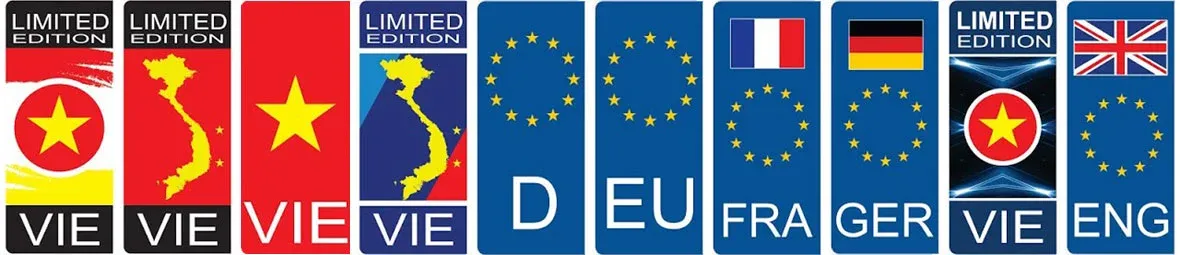 Mẫu cờ trang trí biển số xe ô tô hình 07