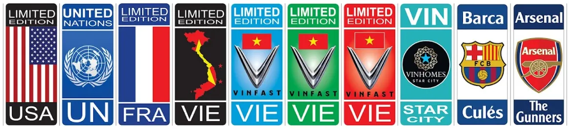 Mẫu cờ trang trí biển số xe ô tô hình 08