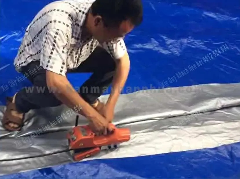 Ứng dụng máy hàn nhựa RFT 501 hàn bạt dệt PP chuyên dụng