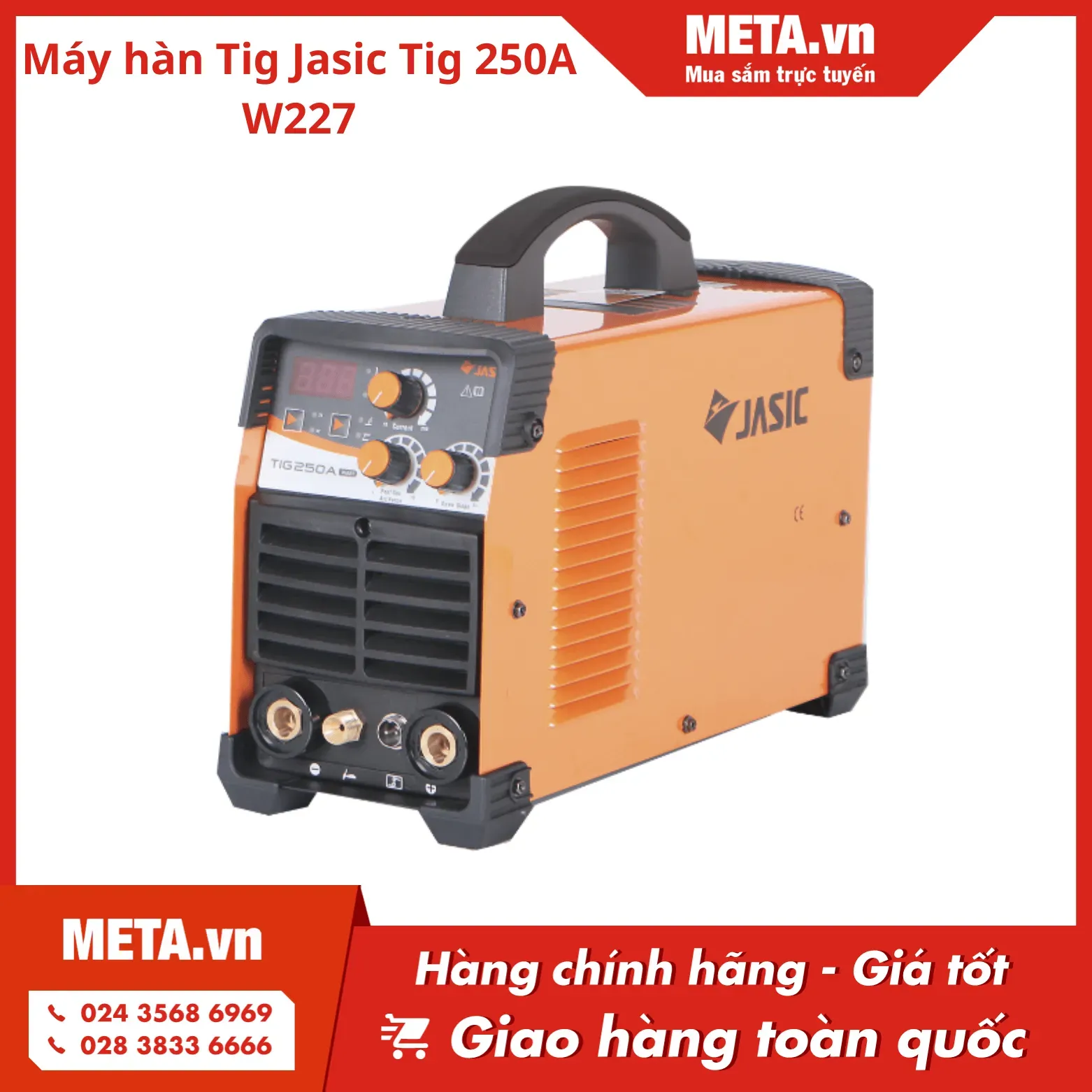 Máy hàn TIG 2 chức năng Jasic TIG 250A W227 màu cam đen, với cấp bảo vệ IP23 và cấu trúc chắc chắn