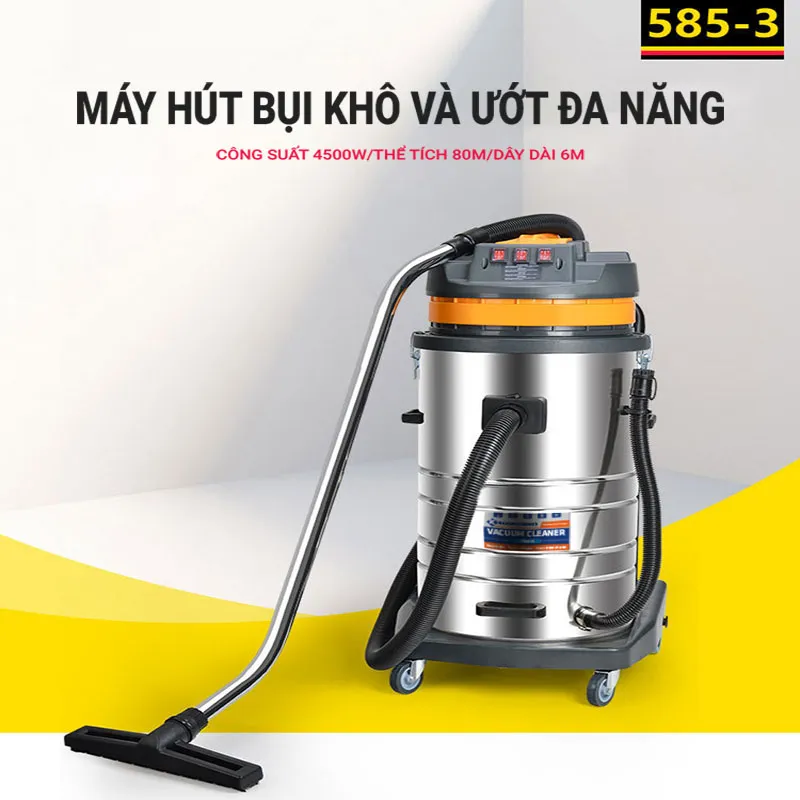 Khả năng hút sạch bụi khô và chất lỏng của máy hút bụi Kokoro 80 lít