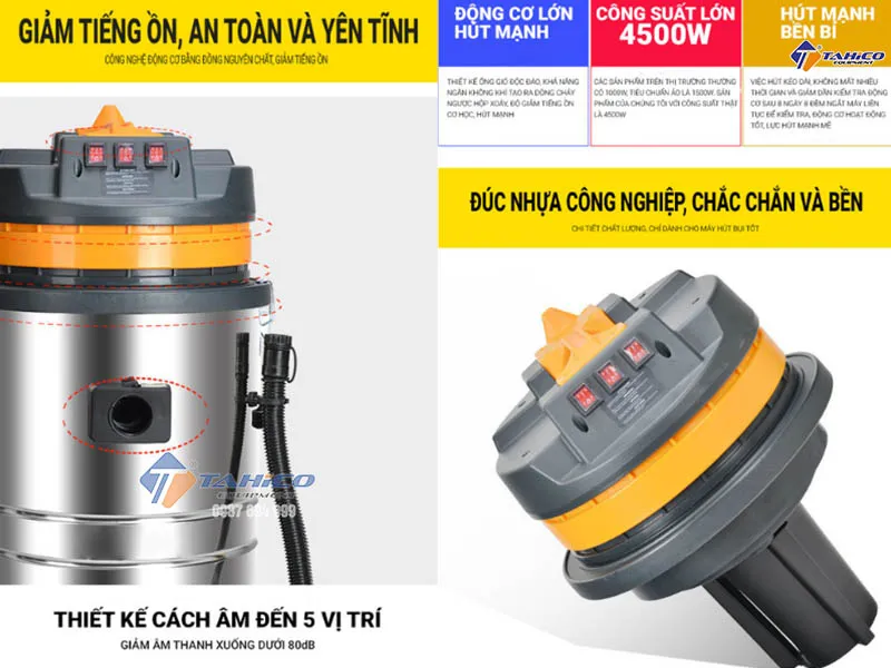 Cấu tạo thân máy và độ bền vật liệu cao cấp của máy hút bụi Kokoro T585-3