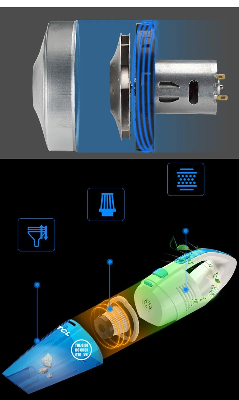Giữ nội thất xe luôn sạch sẽ với máy hút bụi TCL 120W