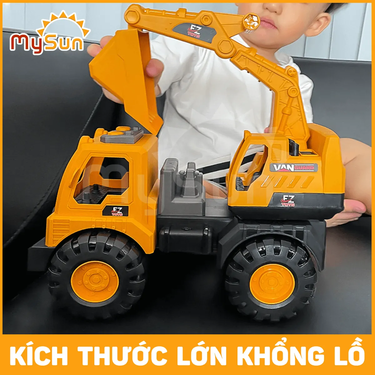 máy xúc cuốc đất cát đồ chơi trẻ em loại to bằng nhựa ABS