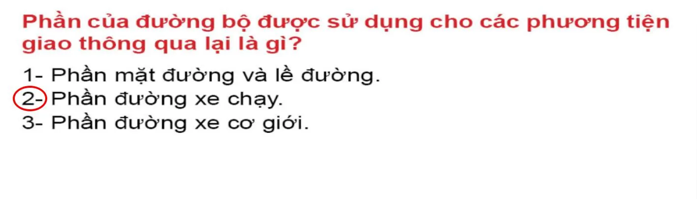 Mẹo thi lý thuyết B2 đối với câu hỏi khái niệm