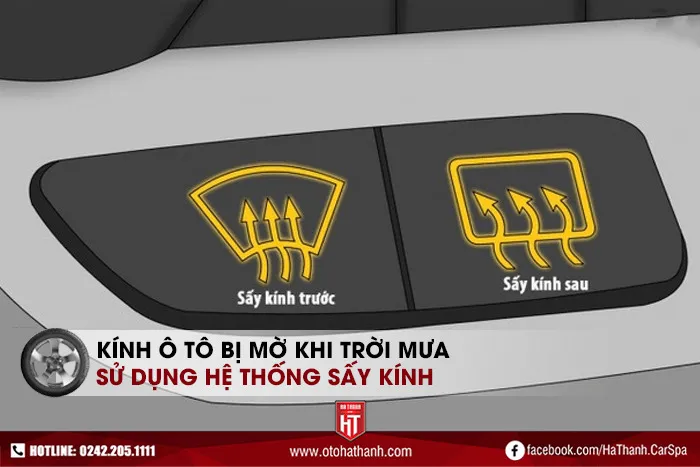 Xử lý kính xe ô tô bị mờ khi trời mưa sử dụng hệ thống sấy kính