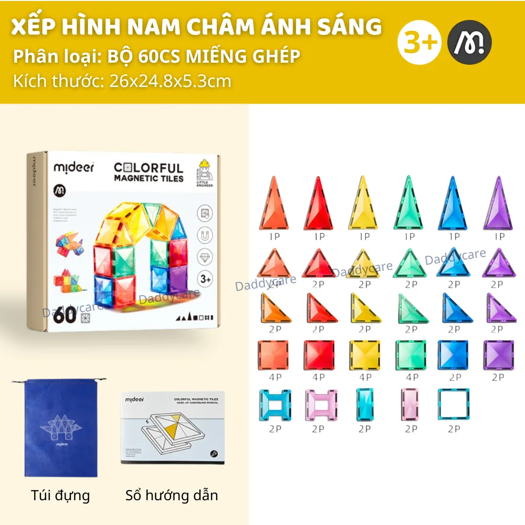 Mideer Colorful Magnetic Tiles - Lựa chọn hàng đầu của phụ huynh hiện đại