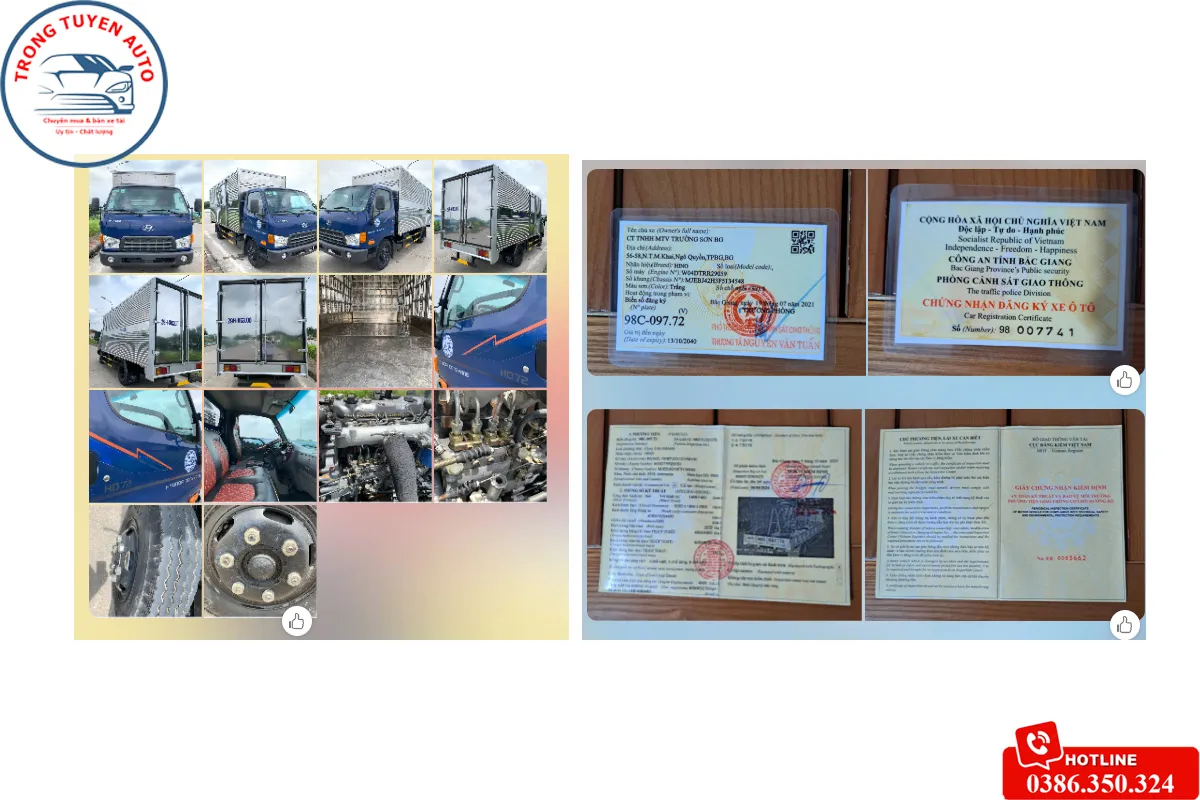 Hồ sơ xe tải cũ