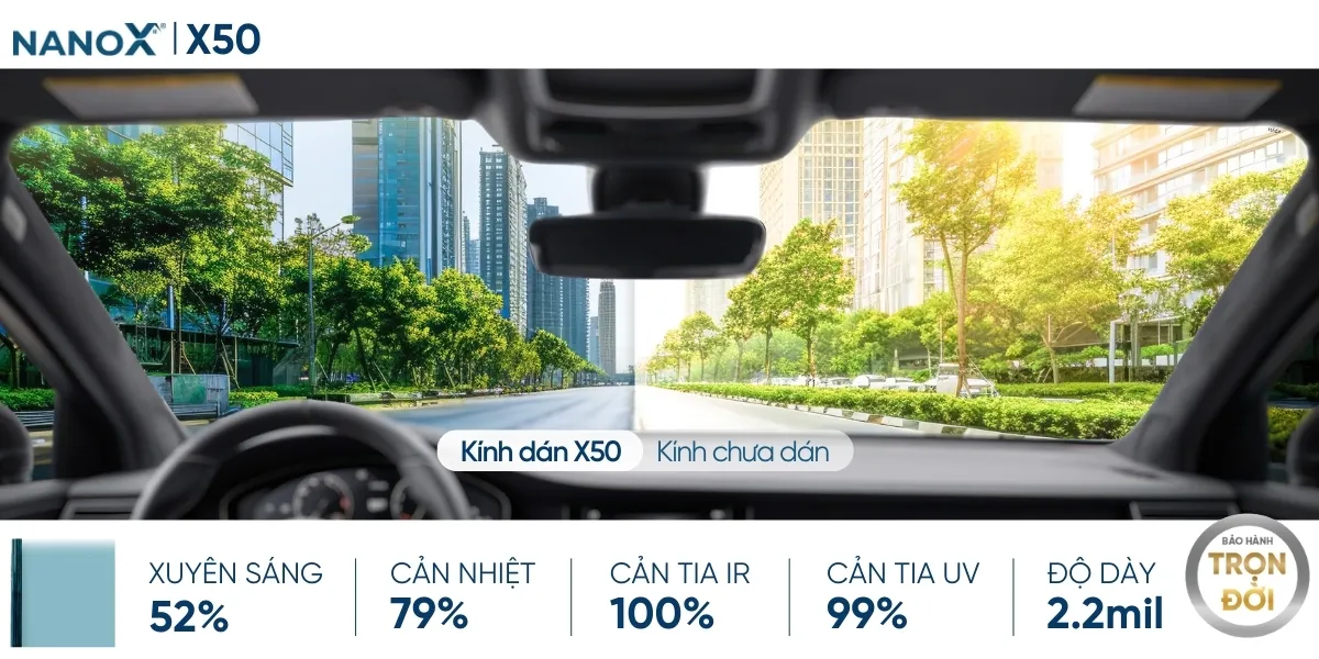 Mã phim cách nhiệt NanoX X50 cao cấp