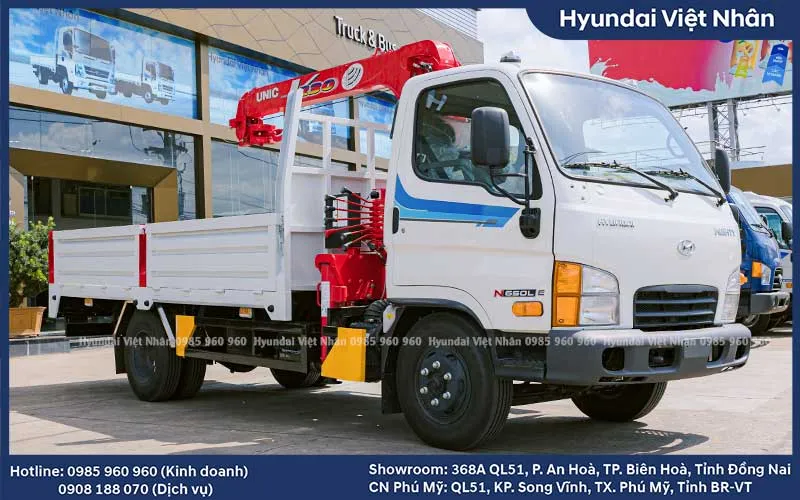 New Mighty N650L gắn cẩu Unic V233