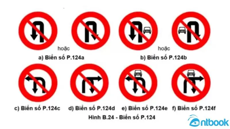 Phân biệt nhóm biển cấm rẽ trái, cấm quay đầu, và cấm rẽ trái kết hợp quay đầu