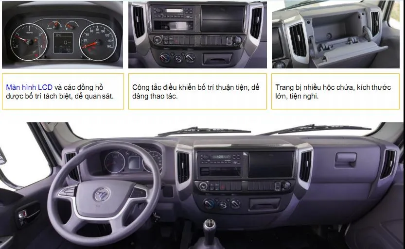 Không gian nội thất hiện đại và rộng rãi của xe Ollin S720