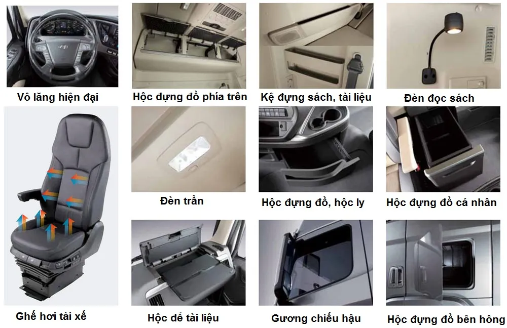 chi tiết nội thất đầu kéo Hyundai Xcient