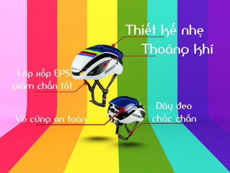 Nón bảo hiểm D02 thiết kế an toàn cho người sử dụng