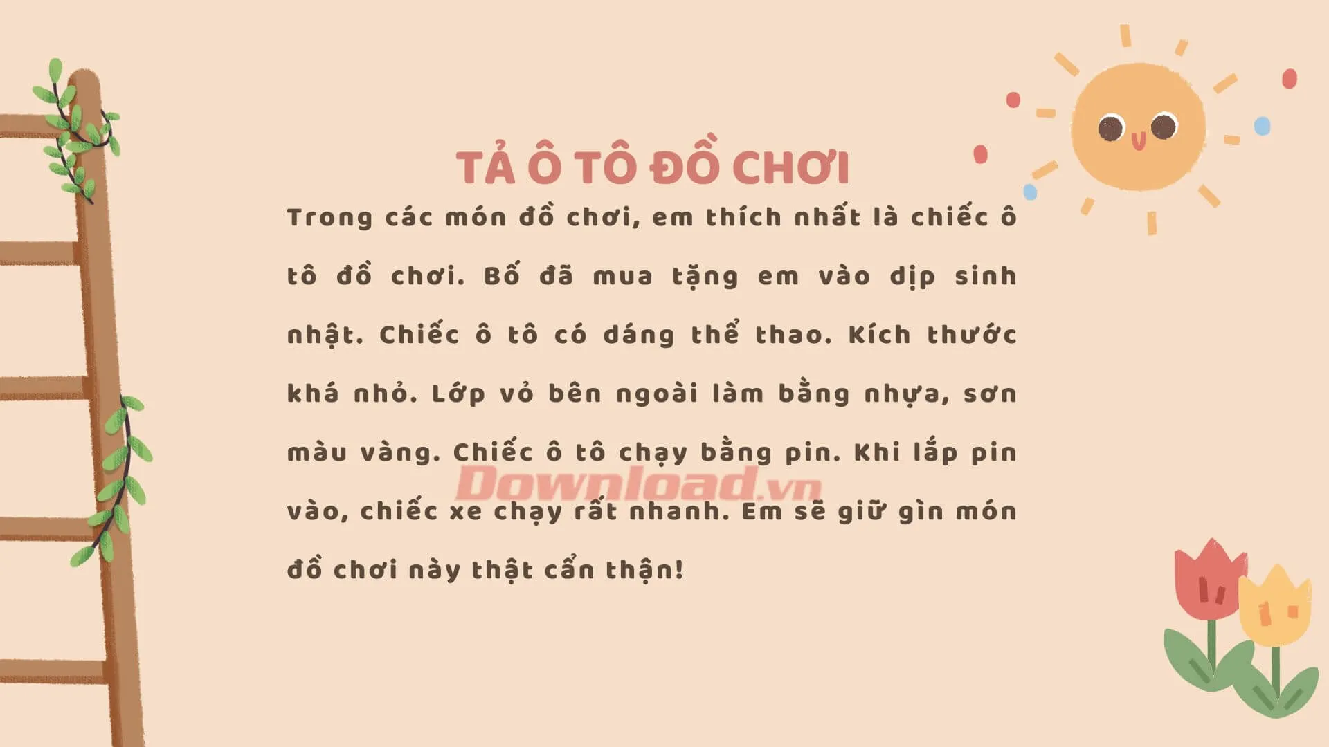 Chiếc ô tô đồ chơi màu đỏ, dáng thể thao