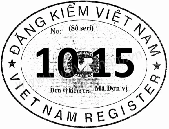 Mô phỏng mẫu tem kiểm tra an toàn cho xe máy cơ giới chuyên dùng