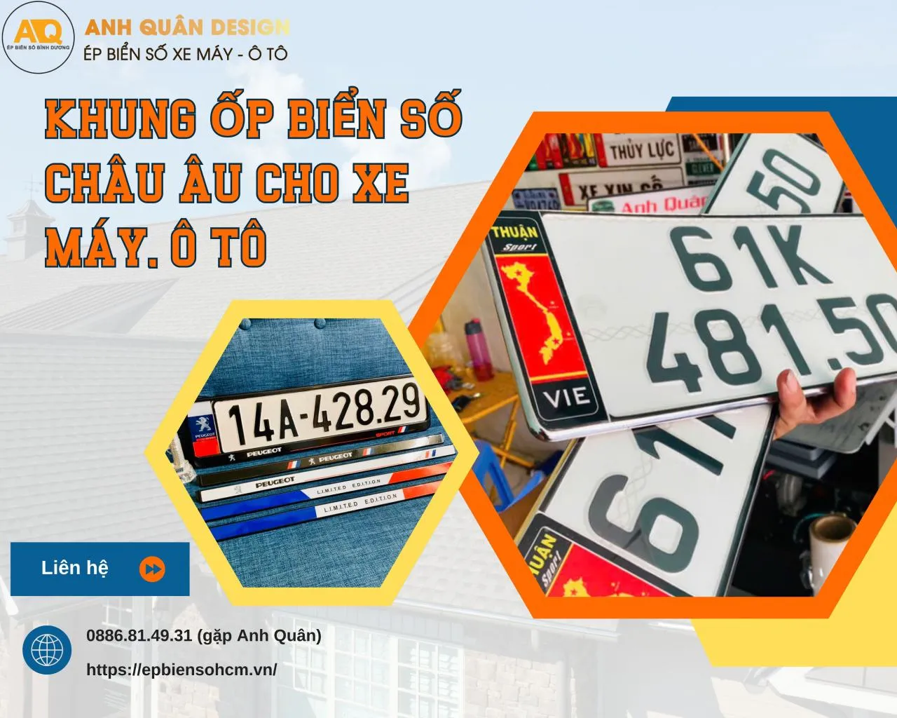 Ốp Biển Số Châu Âu cho ô tô, xe máy