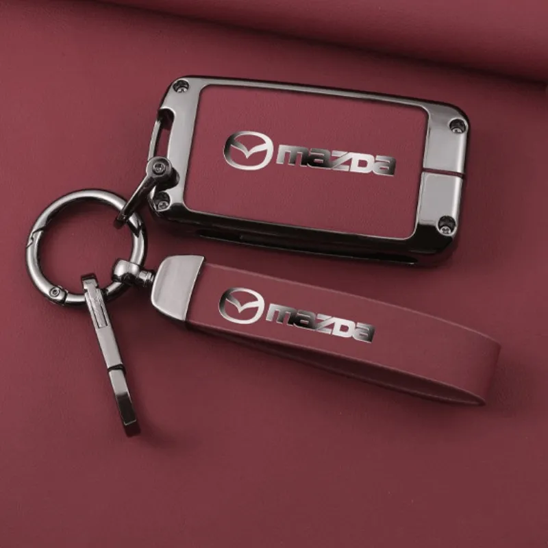 Mẫu ốp chìa khoá ô tô Mazda kim loại màu đỏ sang trọng