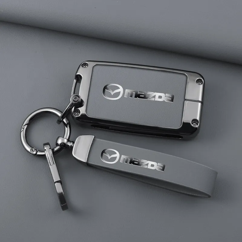 Mẫu ốp chìa khoá ô tô Mazda kim loại màu xám đẳng cấp