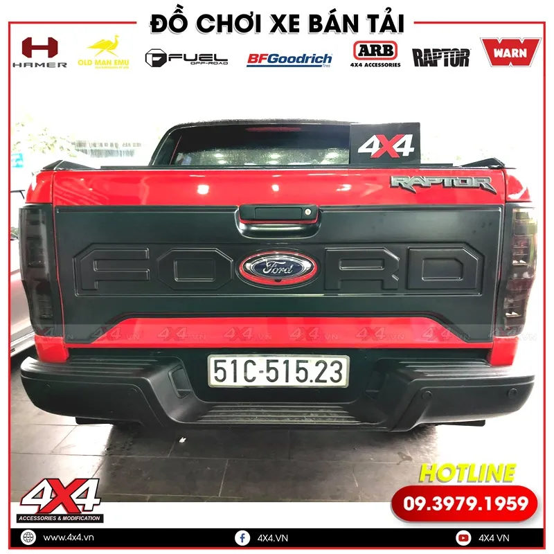 Ốp cốp sau chữ Ford độ đẹp, đẳng cấp và cứng cáp cho xe bán tải Ford Ranger