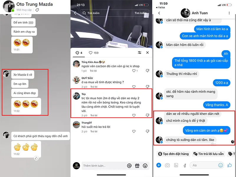 Phản hồi tích cực của khách hàng về dịch vụ dán đổi màu xe ô tô tại Kingwrap