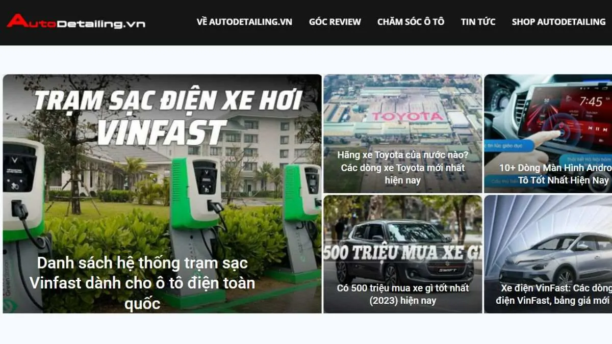 Giao diện Autodetailing.vn hỗ trợ trang web dịch biển số xe với nhiều thông tin bổ ích cho chủ xe