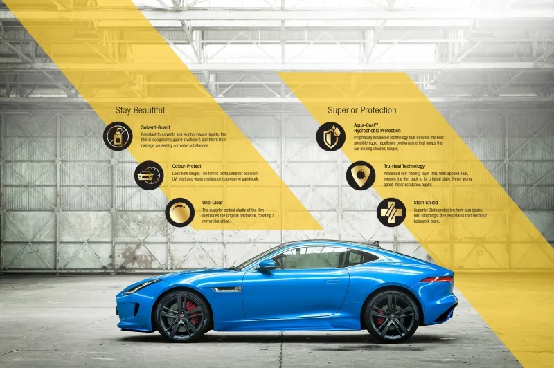 Một tấm phim cách nhiệt VKOOL được căng ra, thể hiện độ trong suốt và cấu trúc màng mỏng