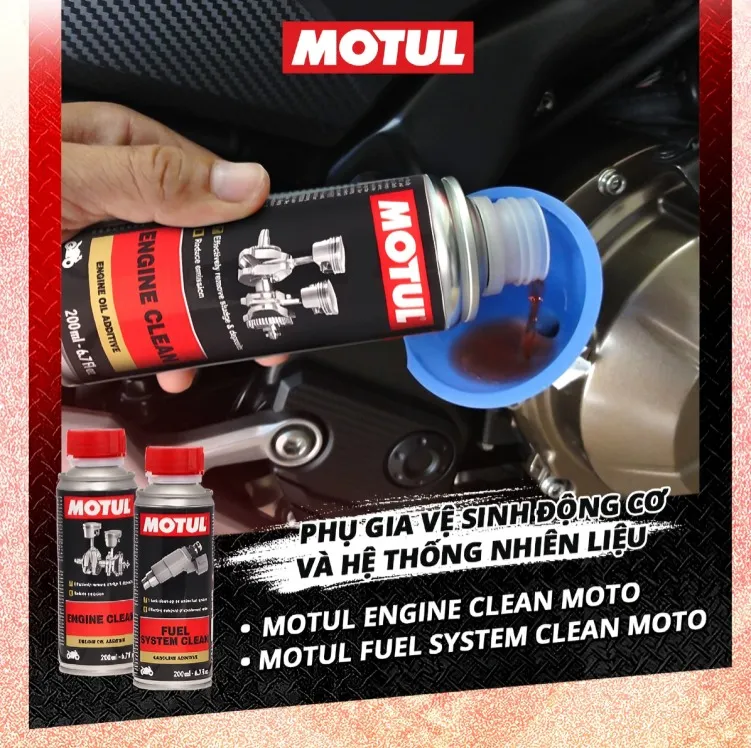 Dung dịch vệ sinh động cơ Motul giúp loại bỏ cặn bẩn hiệu quả