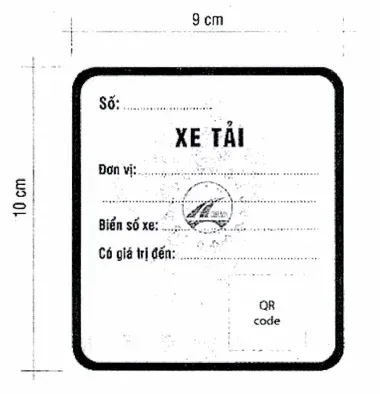 Phù hiệu xe tải mẫu chuẩn theo Nghị định 158