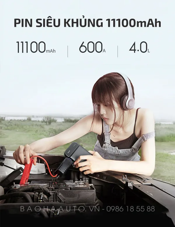 Pin dự phòng kích bình ô tô không dây Xiaomi 70mai 11100mAh chính hãng