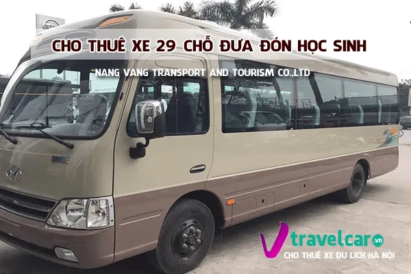 dịch vụ cho thuê xe 29 chỗ: huyndai county theo tháng đưa đón học sinh.