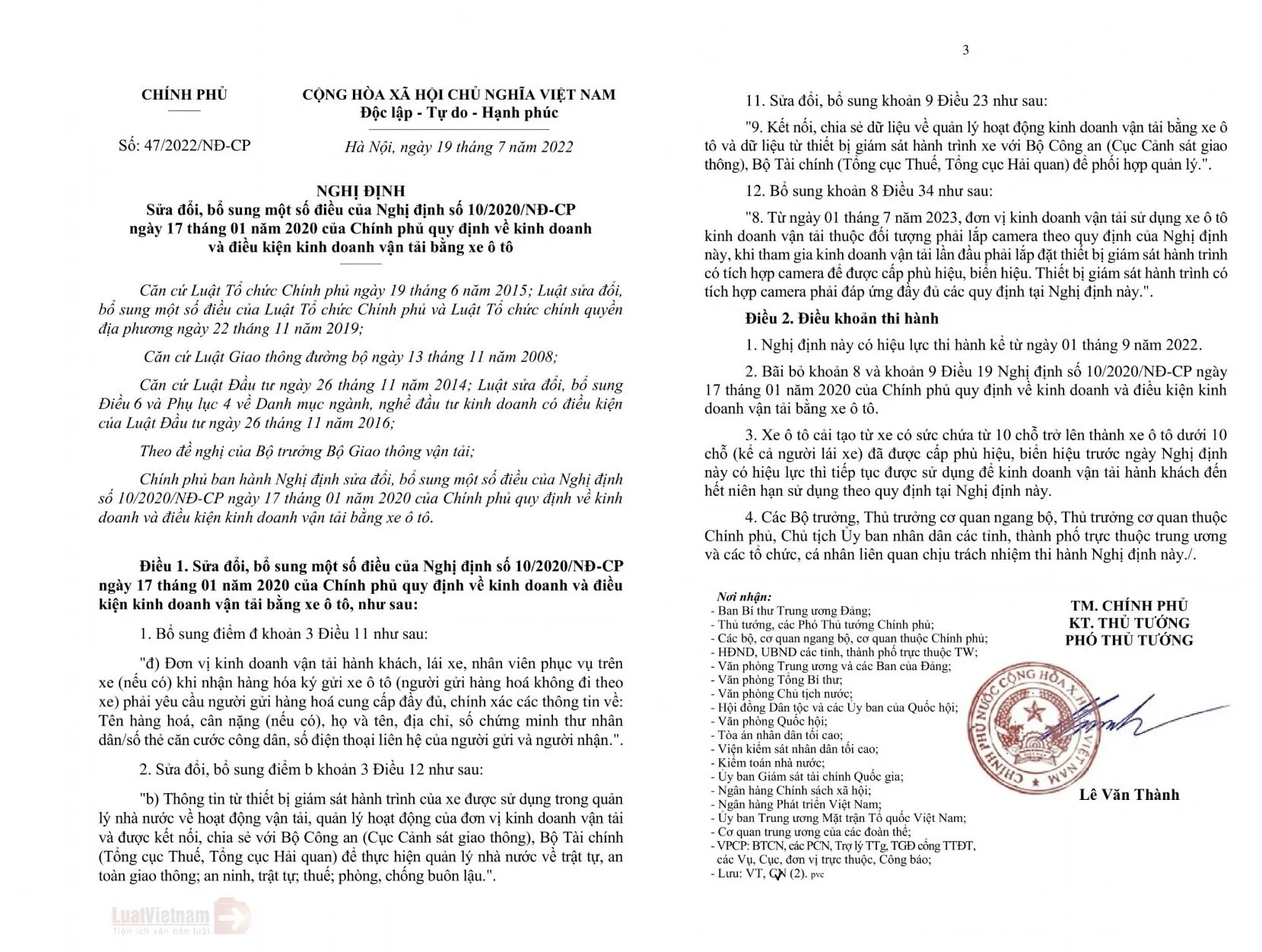 Tử 1/7/2023, xe ô tô kinh doanh vận tải phải lắp camera hành trình để được cấp phù hiệu, biển hiệu