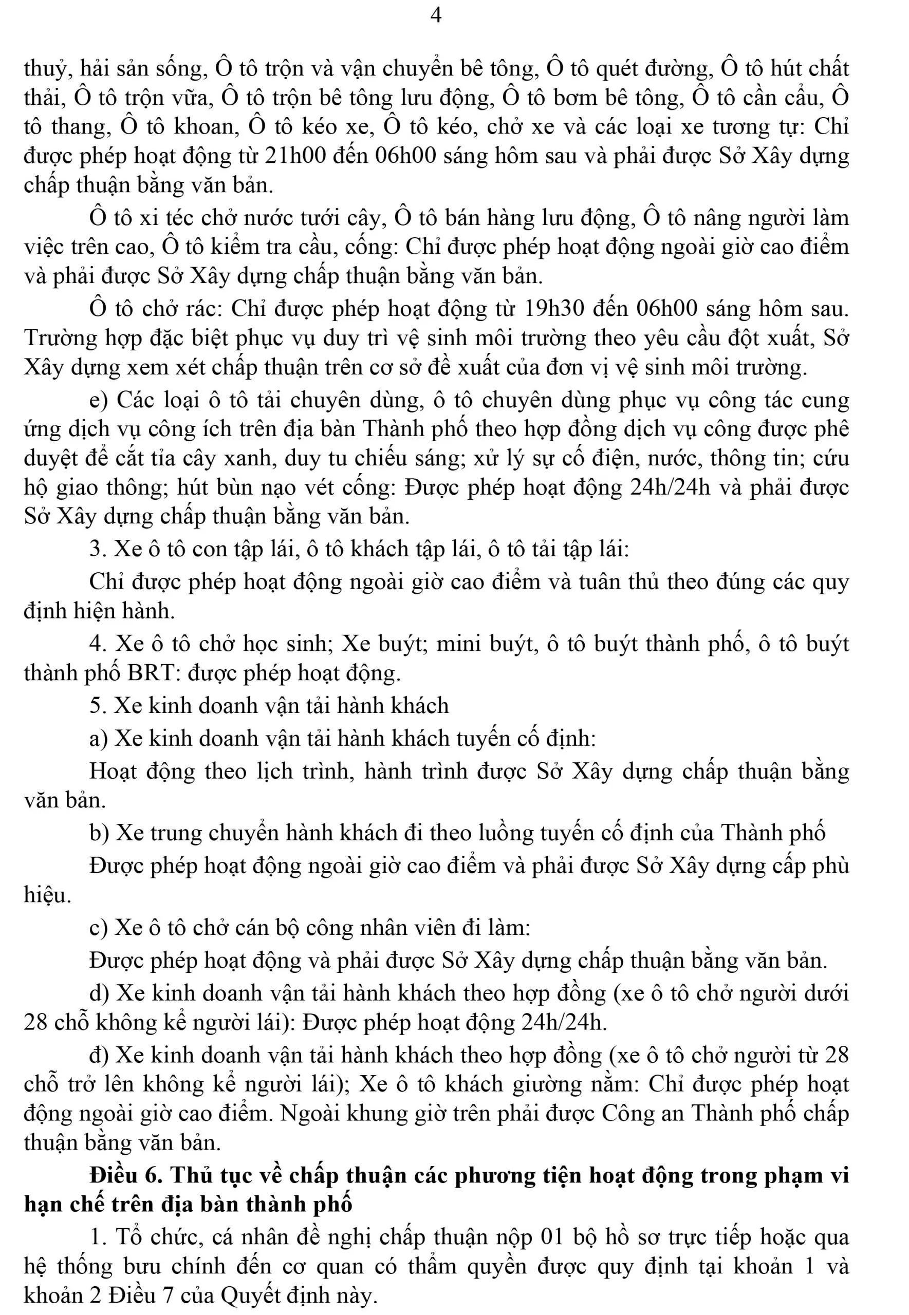 Quyết định hoạt động giao thông đường bộ năm 2026 và giấy phép vào phố cấm Hà Nội - trang 4