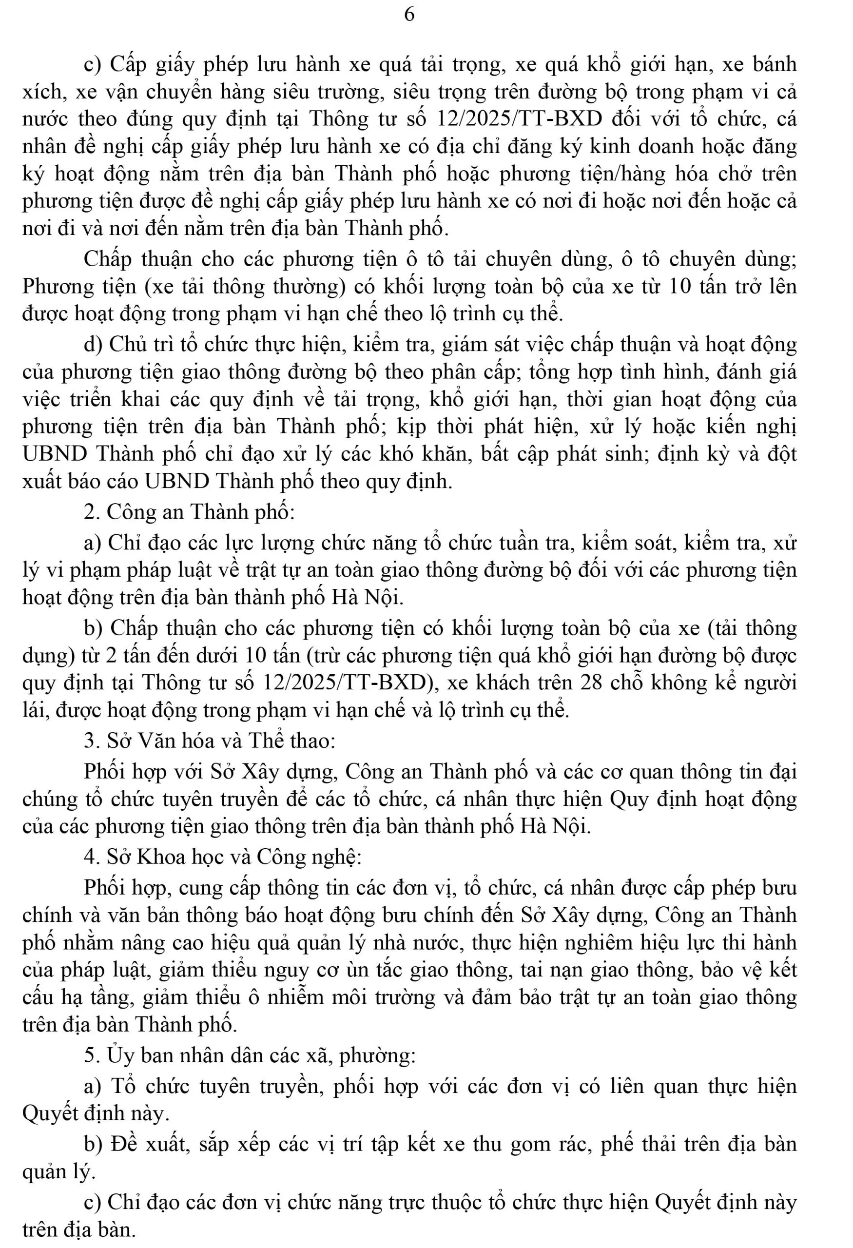 Quyết định hoạt động giao thông đường bộ năm 2026 và giấy phép vào phố cấm Hà Nội - trang 6