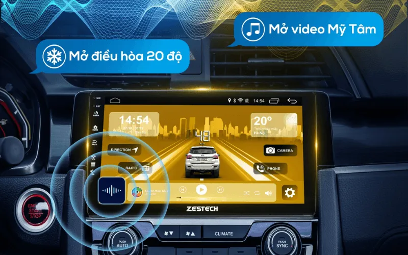Tính năng ra lệnh giọng nói rảnh tay trên màn hình ô tô Zestech
