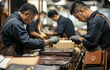 Đội ngũ thợ may chuyên nghiệp đang gia công gối tựa cổ ô tô tại xưởng Lavor