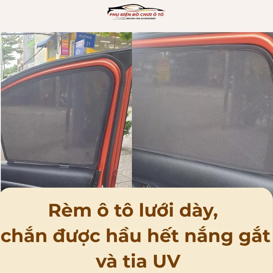 Thiết kế chi tiết của rèm che nắng ô tô nam châm cho cửa sau xe hơi