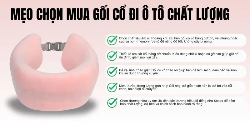 Mẹo chọn mua gối cổ ô tô chất lượng