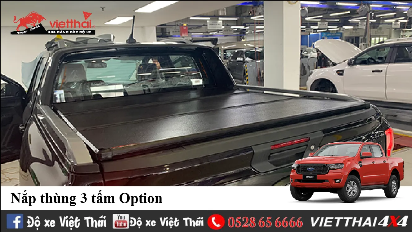 Nắp thùng 3 tấm Option Roll cho xe bán tải