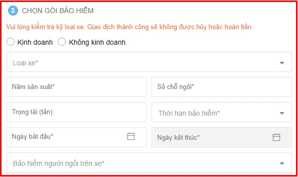 Chọn gói bảo hiểm