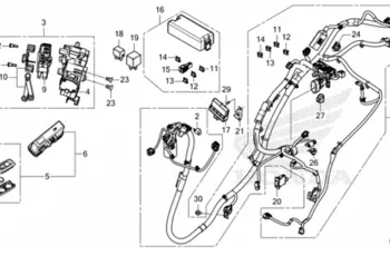 Dây điện sườn SH 160 đời 2024 2025 CBS - Hệ thống dây điện chính hãng