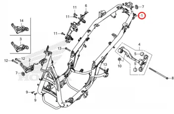 Khung xe SH 125/160 đời 2020 đến 2023 - Sườn xe SH 4 van Honda chính hãng