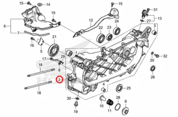 Lốc máy bên trái SH 125/160 đời 2020 - 2025 - Vách máy trái xe SH 4 van chính hãng
