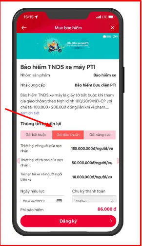 Chọn gói bảo hiểm như bắt buộc, tiêu chuẩn, nâng cao,...